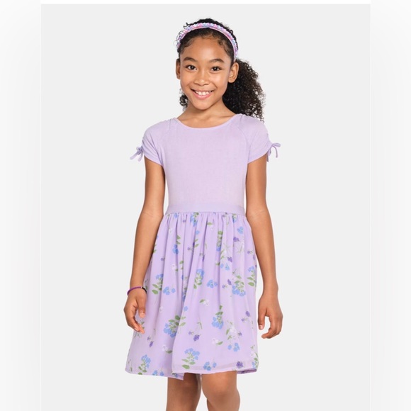The Children’s Place Girls Floral Fit And Flare Dress Size 14 (XL) - Picture 6 of 7